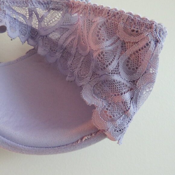 SAVAGE X FENTY Not Sorry Unlined Lace Balconette Bra in Purple Lavender Size 32C - Picture 11 of 14
